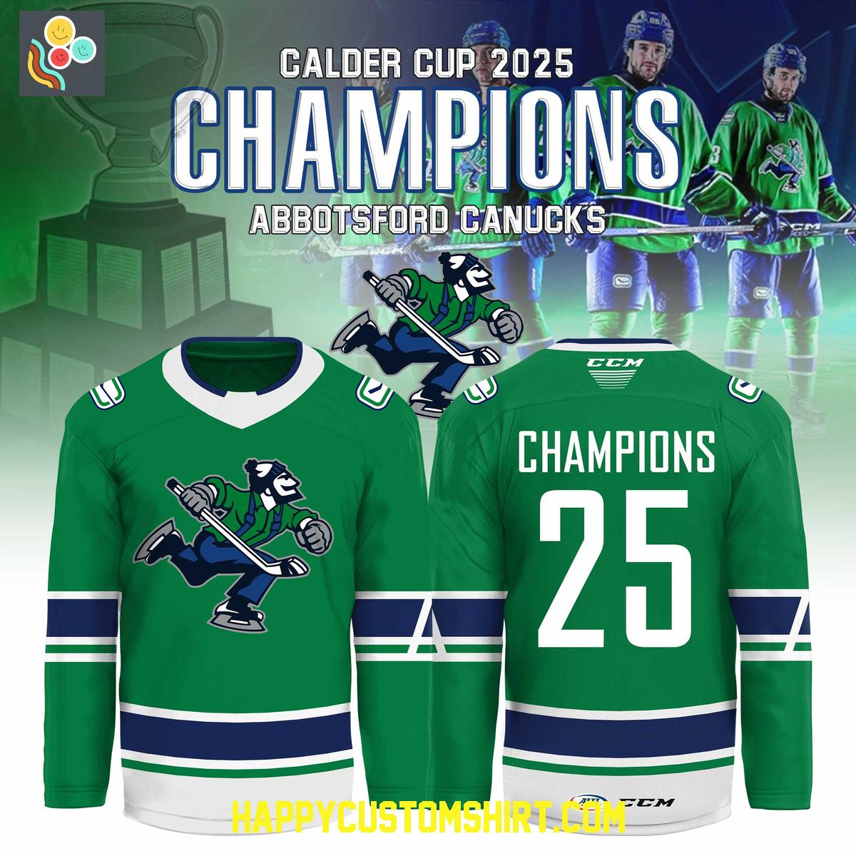 Abbotsford Canucks Calder Cup 2025 Champions Hockey Jersey Abbotsford Canucks Calder Cup 2025 Champions Hockey Jersey
