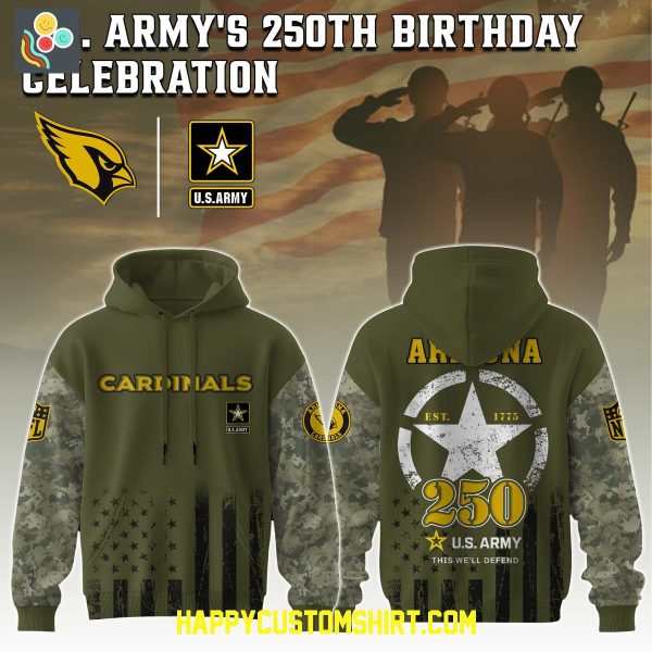 Arizona Cardinals Mix US Army 250th Anniversary Celebration Hoodie