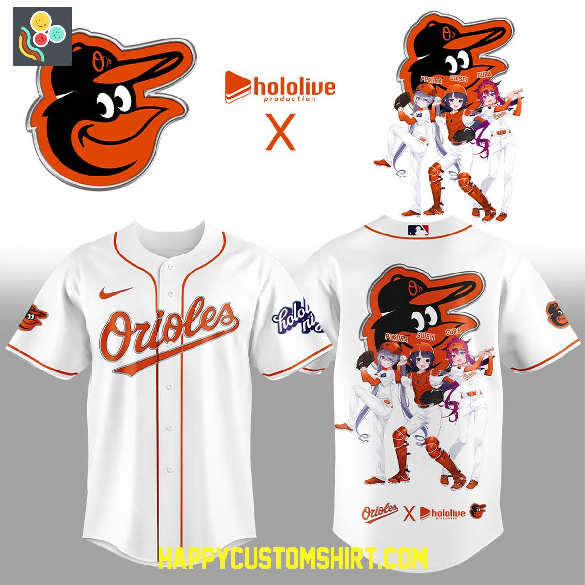 Baltimore Orioles x Hololive Night Baseball Jersey Baltimore Orioles x Hololive Night Baseball Jersey
