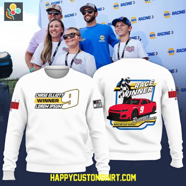 Chase Elliott Race Winner Nascar Cup Series White Hoodie Shirt