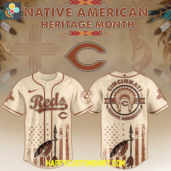 Cincinnati Reds Mix Native American Heritage Month 2025 Baseball Jersey