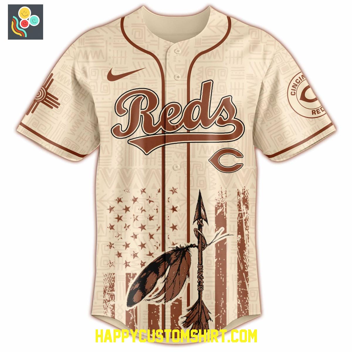Cincinnati Reds Mix Native American Heritage Month 2025 Baseball Jersey Cincinnati Reds Mix Native American Heritage Month 2025 Baseball Jersey