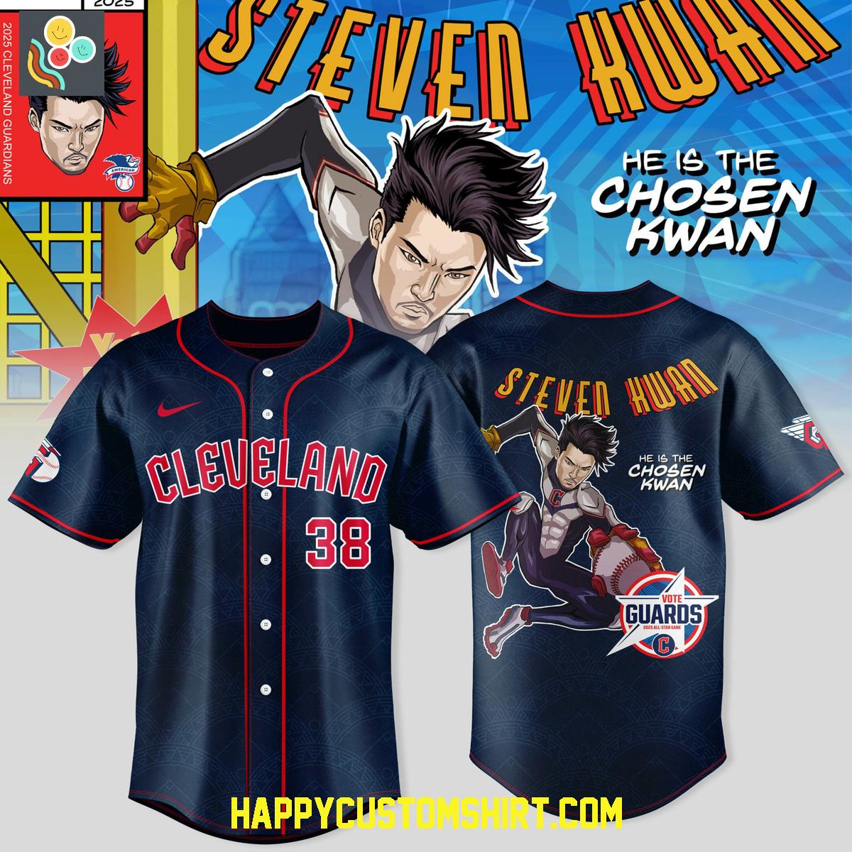 Cleveland Guardians Steven Kwan He Is The Chosen Kwan Baseball Jersey Cleveland Guardians Steven Kwan He Is The Chosen Kwan Baseball Jersey