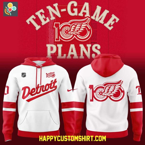 Detroit Red Wings Centennial Uniform Hoodie Shirt