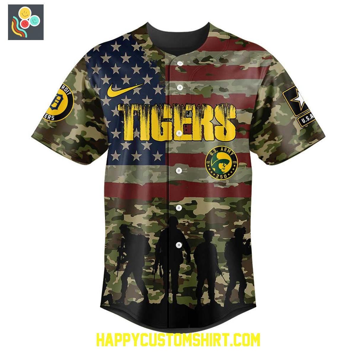 Detroit Tigers U.S. Army 250th Anniversary Celebration Baseball Jersey Detroit Tigers U.S. Army 250th Anniversary Celebration Baseball Jersey
