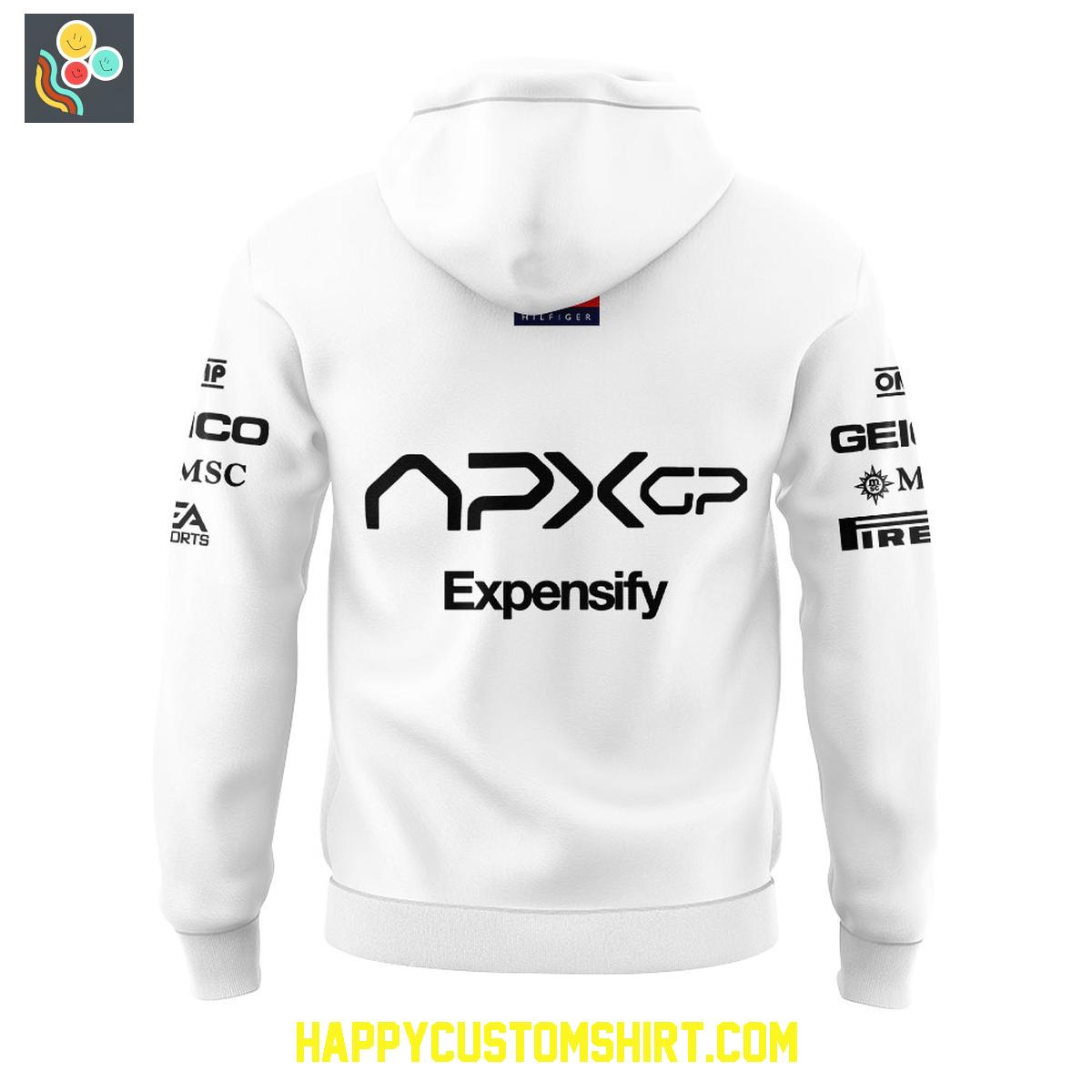 F1 Tech Collection 2025 F1 Movie APXGP Team x Brad Pitt White Hoodie T Shirt F1 Tech Collection 2025 F1 Movie APXGP Team x Brad Pitt White Hoodie T Shirt