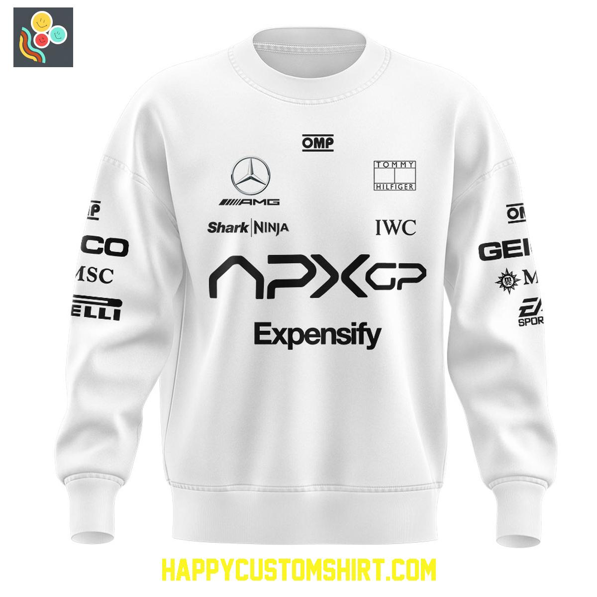F1 Tech Collection 2025 F1 Movie APXGP Team x Brad Pitt White Hoodie T Shirt F1 Tech Collection 2025 F1 Movie APXGP Team x Brad Pitt White Hoodie T Shirt