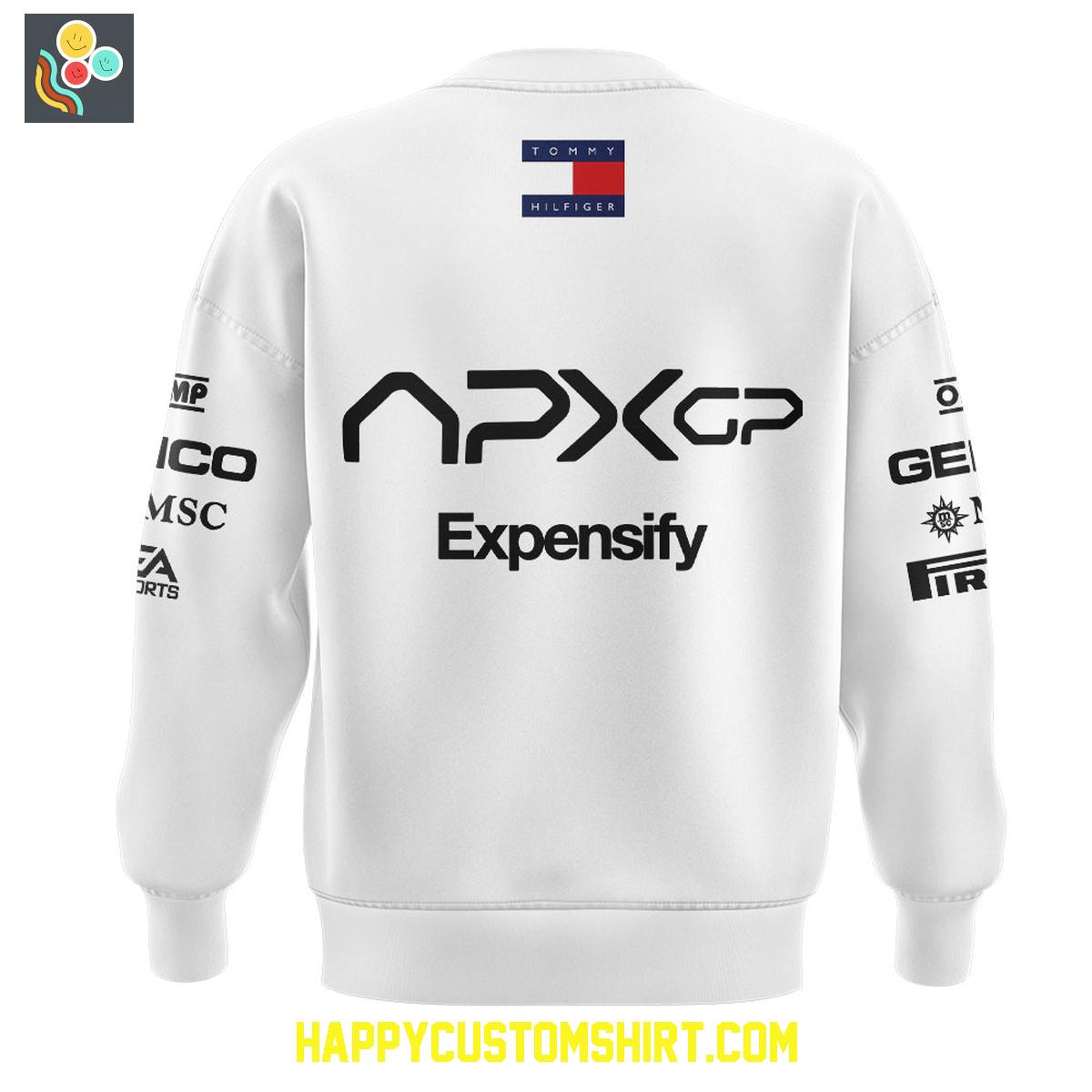 F1 Tech Collection 2025 F1 Movie APXGP Team x Brad Pitt White Hoodie T Shirt F1 Tech Collection 2025 F1 Movie APXGP Team x Brad Pitt White Hoodie T Shirt