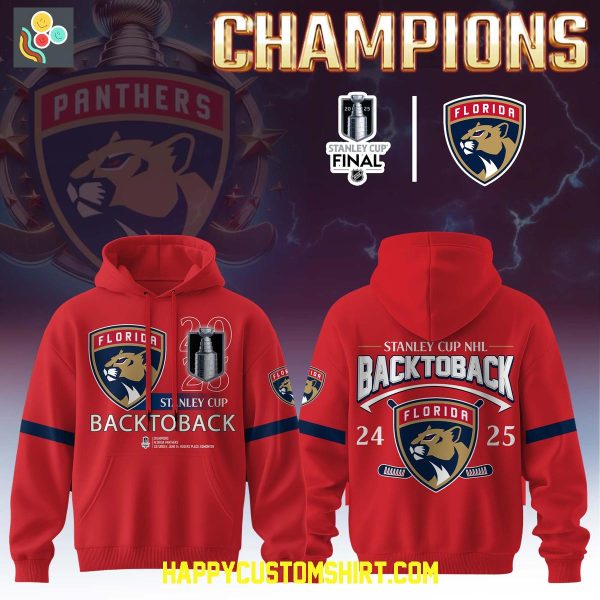 Florida Panthers 2025 National Hockey Back To Back Champions Hoodie T Shirt