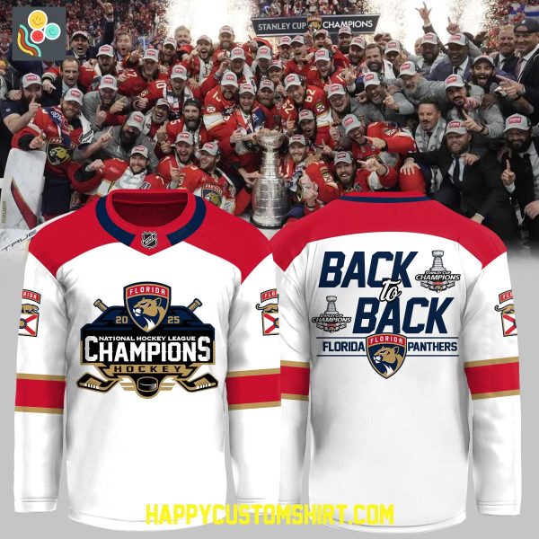 Florida Panthers Back To Back Stanley Cup Champions Hockey Jersey