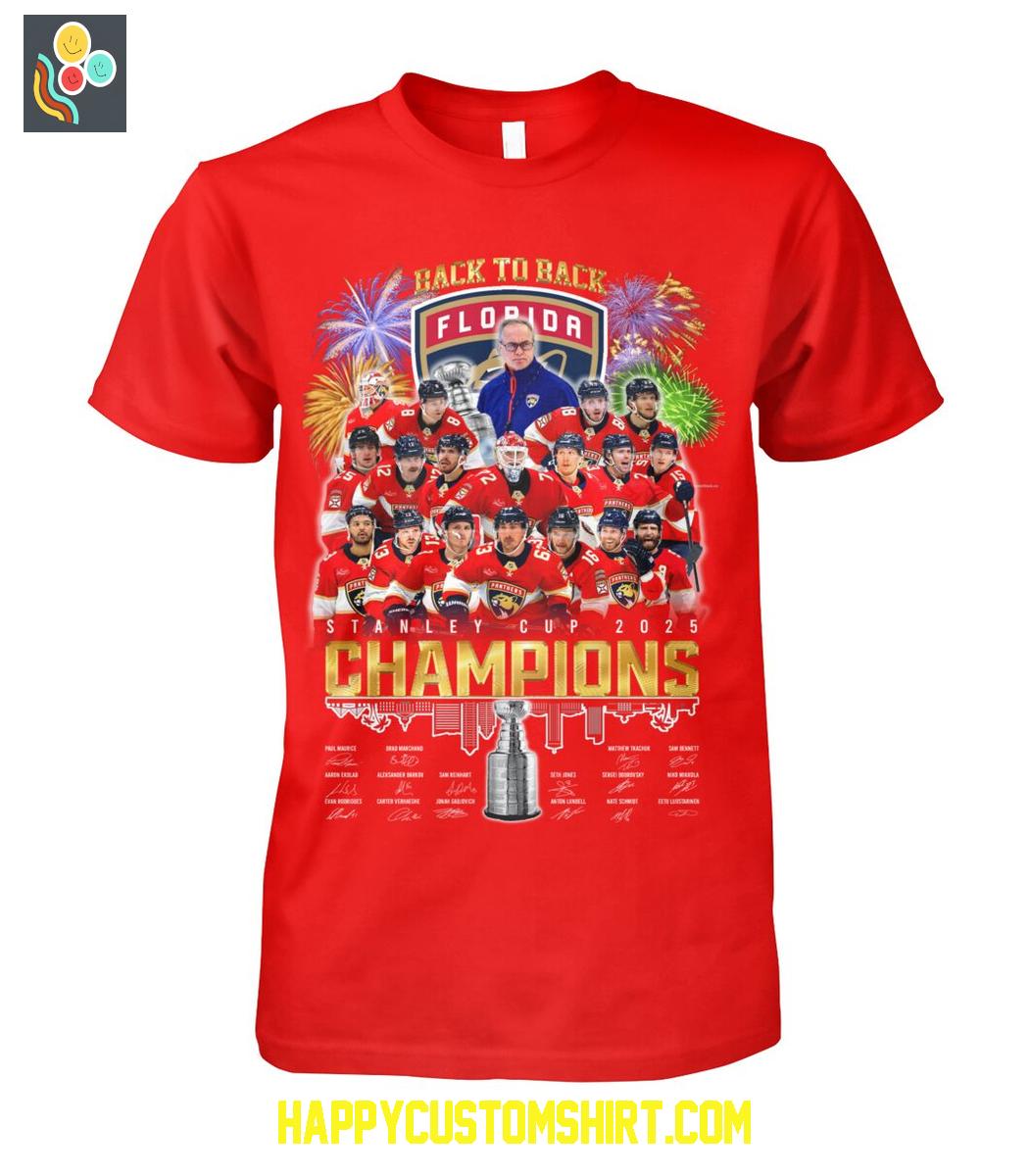 Florida Panthers Back To Back Stanley Cup Champions T Shirt Florida Panthers Back To Back Stanley Cup Champions T Shirt