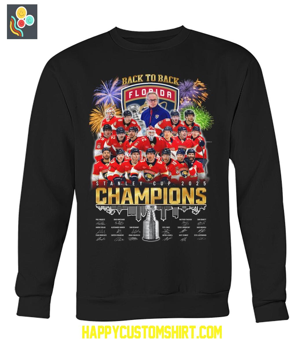 Florida Panthers Back To Back Stanley Cup Champions T Shirt Florida Panthers Back To Back Stanley Cup Champions T Shirt