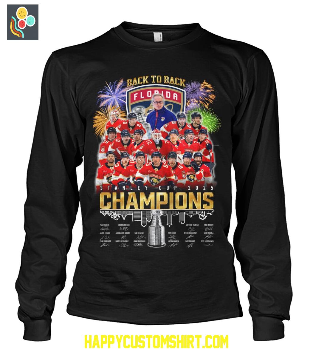 Florida Panthers Back To Back Stanley Cup Champions T Shirt Florida Panthers Back To Back Stanley Cup Champions T Shirt