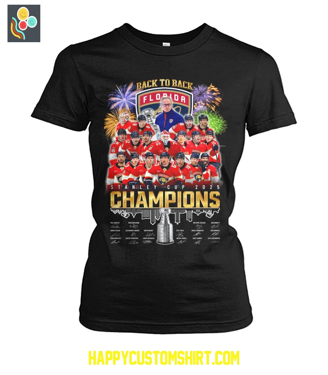 Florida Panthers Back To Back Stanley Cup Champions T Shirt Florida Panthers Back To Back Stanley Cup Champions T Shirt