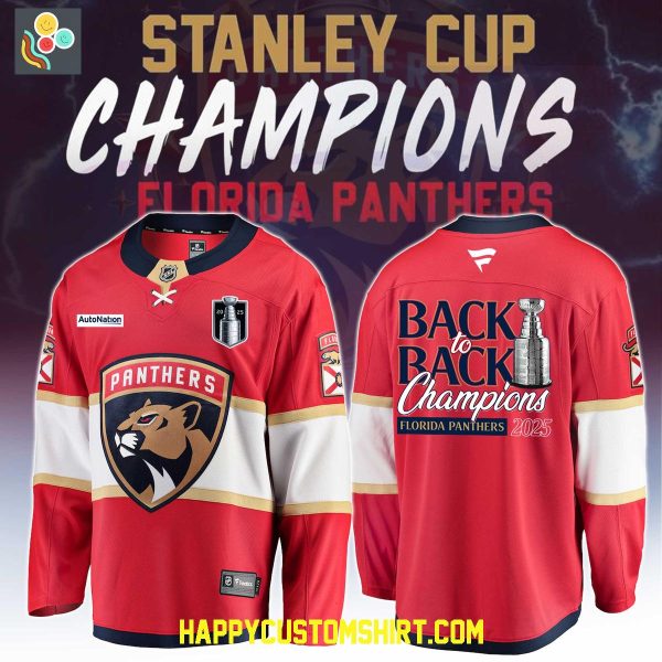 Florida Panthers NHL Back To Back Champions 2025 Hockey Jersey