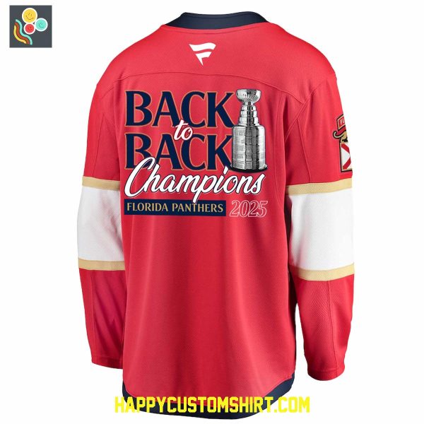 Florida Panthers NHL Back To Back Champions 2025 Hockey Jersey