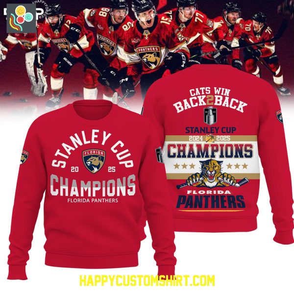 Florida Panthers Stanley Cup Back 2 Back Cats Win Hoodie T Shirt