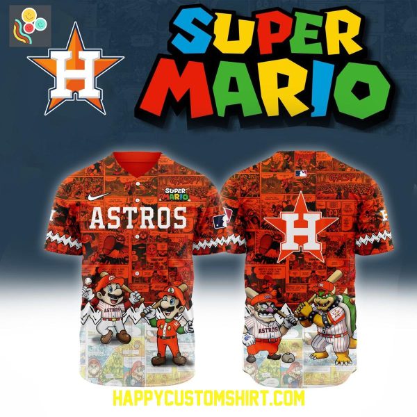 Houston Astros MLB Mix Super Mario 2025 Baseball Jersey