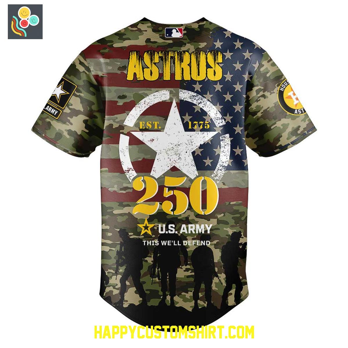 Houston Astros U.S. Army 250th Anniversary Celebration Baseball Jersey Houston Astros U.S. Army 250th Anniversary Celebration Baseball Jersey