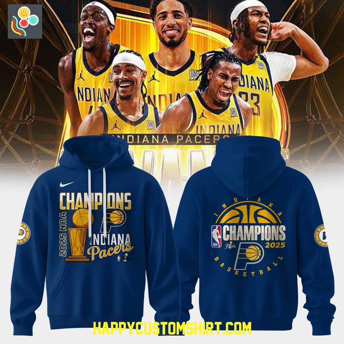 Indiana Pacers 2025 NBA Finals Champions Blue Hoodie Shirt Indiana Pacers 2025 NBA Finals Champions Blue Hoodie Shirt