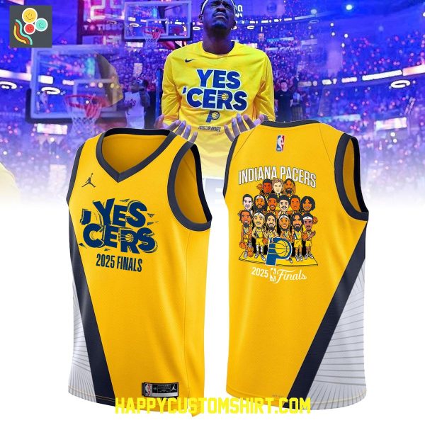 Indiana Pacers Yes’ Cers NBA Finals 2025 Basketball Jersey