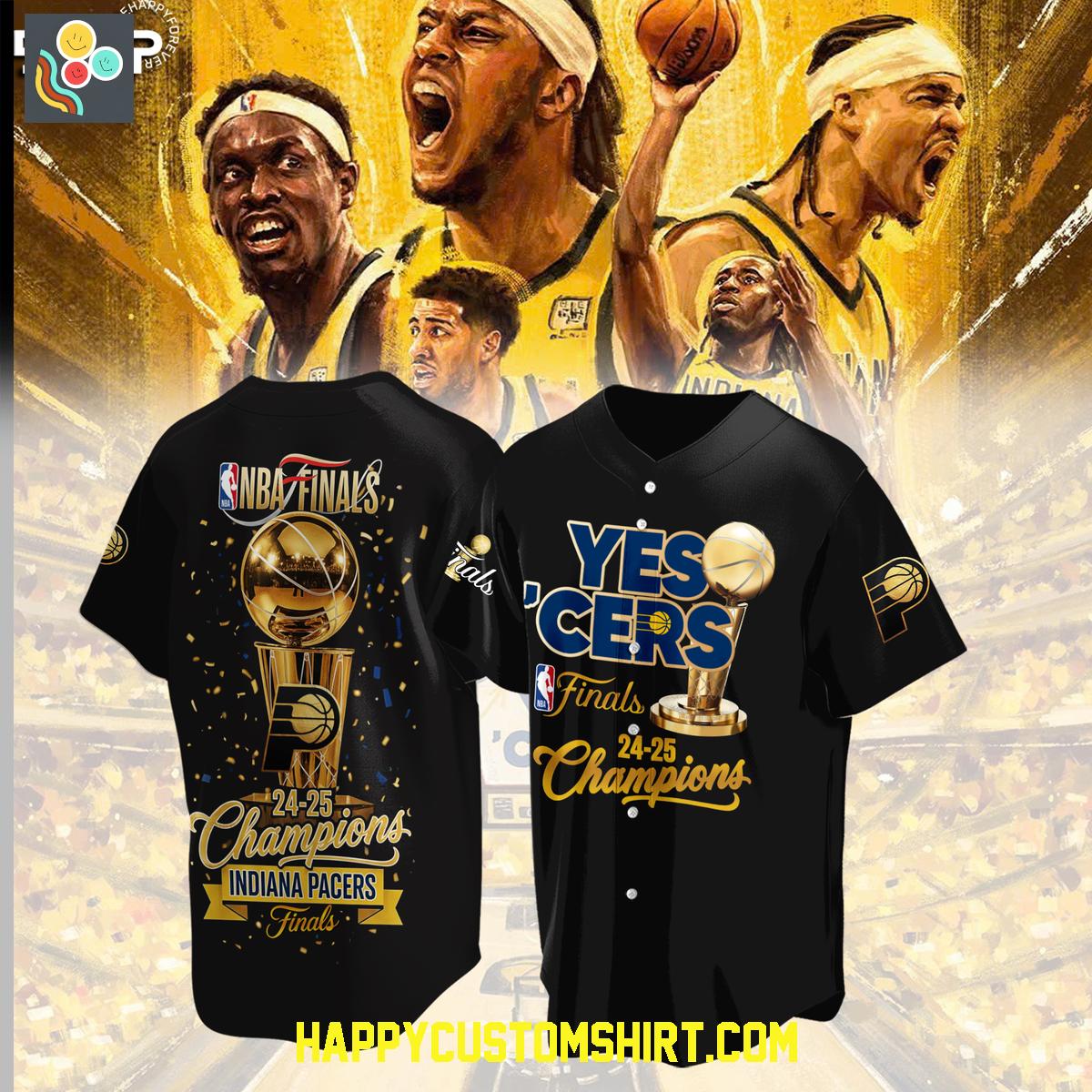 Indiana Pacers Yes' Cers NBA Finals Champions Baseball Jersey Indiana Pacers Yes' Cers NBA Finals Champions Baseball Jersey
