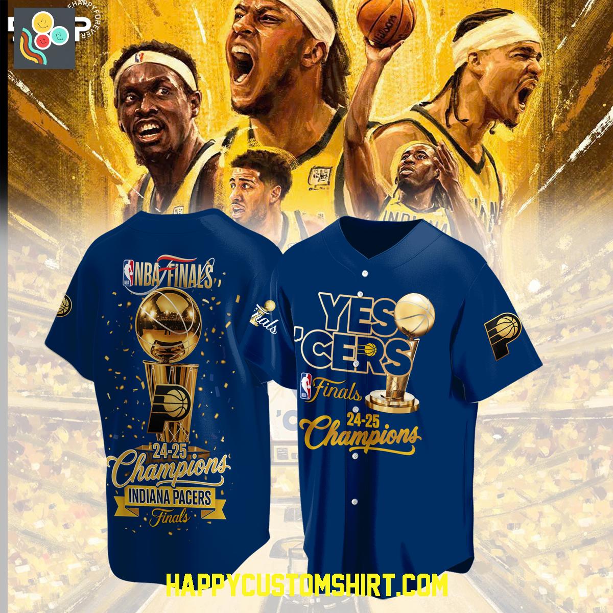 Indiana Pacers Yes' Cers NBA Finals Champions Baseball Jersey Indiana Pacers Yes' Cers NBA Finals Champions Baseball Jersey