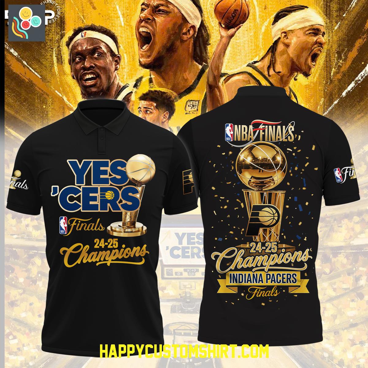 Indiana Pacers Yes' Cers NBA Finals Champions Polo Shirt Indiana Pacers Yes' Cers NBA Finals Champions Polo Shirt