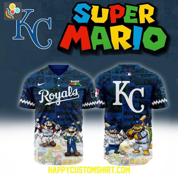 Kansas City Royals MLB Mix Super Mario 2025 Baseball Jersey