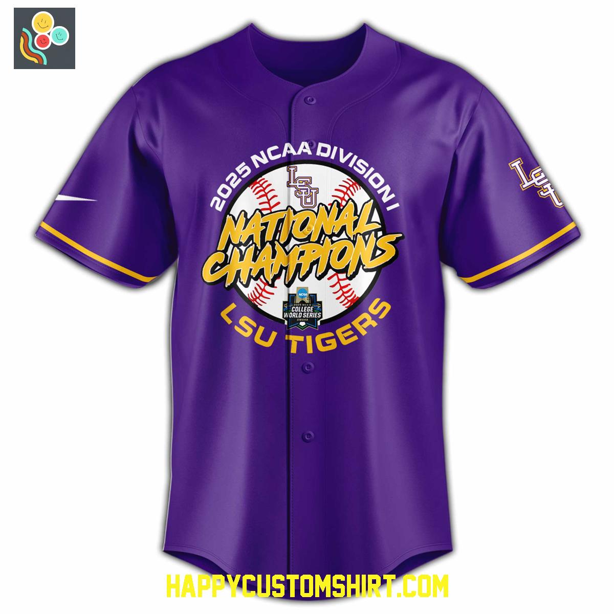LSU Tiger Baseball College World Series 2025 Champions Baseball Jersey LSU Tiger Baseball College World Series 2025 Champions Baseball Jersey