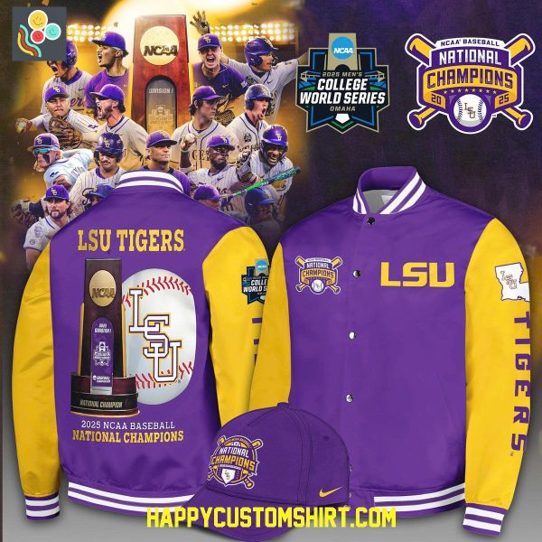 LSU Tigers 2025 Men’s College World Series Champions Baseball Jacket