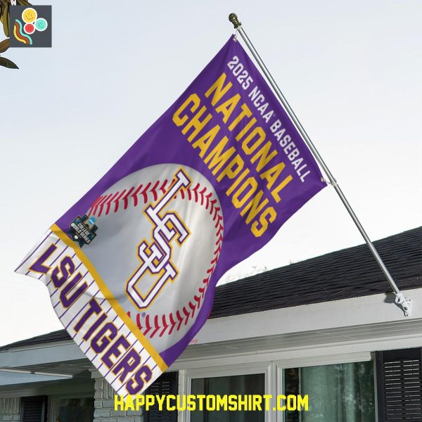 LSU Tigers 2025 NCAA Baseball Men’s College World Series Champions House Flag