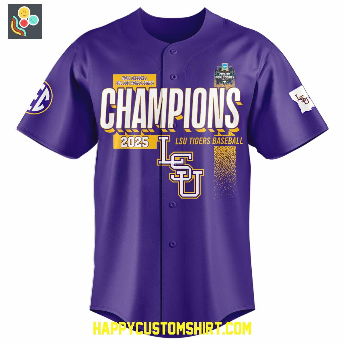 LSU Tigers Baseball 2025 NCAA National Champions Baseball Jersey LSU Tigers Baseball 2025 NCAA National Champions Baseball Jersey