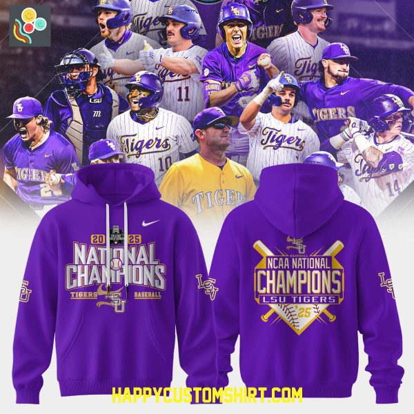 LSU Tigers Baseball NCAA National Champions 2025 Hoodie Shirt