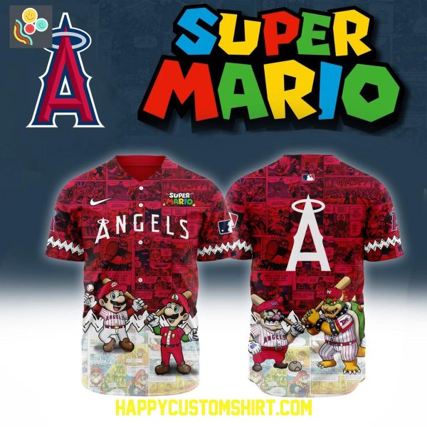 Los Angeles Angels MLB Mix Super Mario 2025 Baseball Jersey