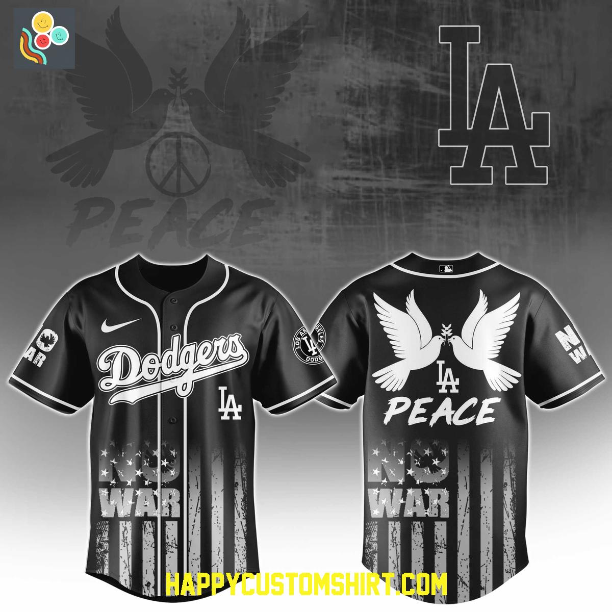 Los Angeles Dodgers For Peace No War Baseball Jersey Los Angeles Dodgers For Peace No War Baseball Jersey