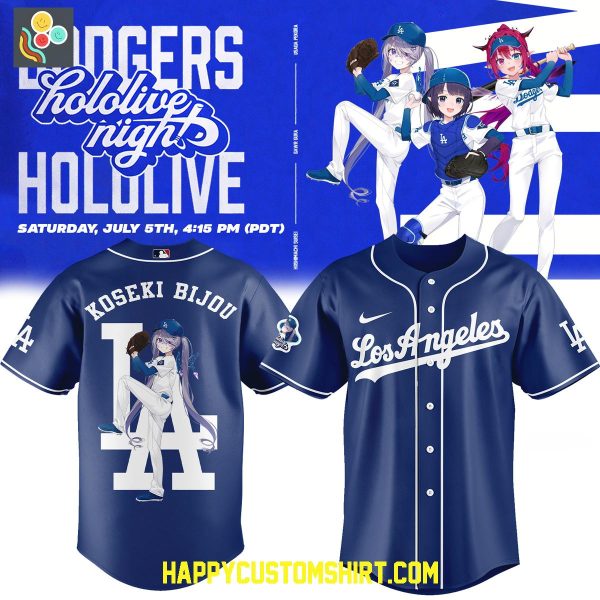 Los Angeles Dodgers Hololive Night Koseki Irys Ina’nis 2025 Baseball Jersey