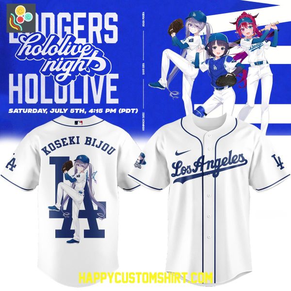 Los Angeles Dodgers Hololive Night Koseki Irys Ina’nis 2025 Baseball Jersey