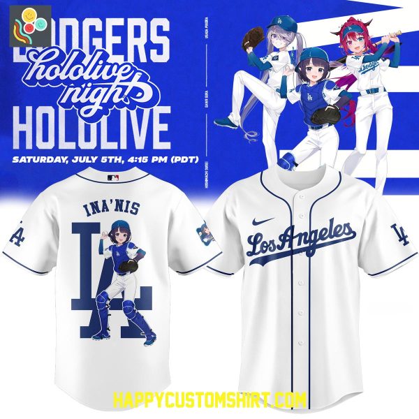 Los Angeles Dodgers Hololive Night Koseki Irys Ina’nis 2025 Baseball Jersey