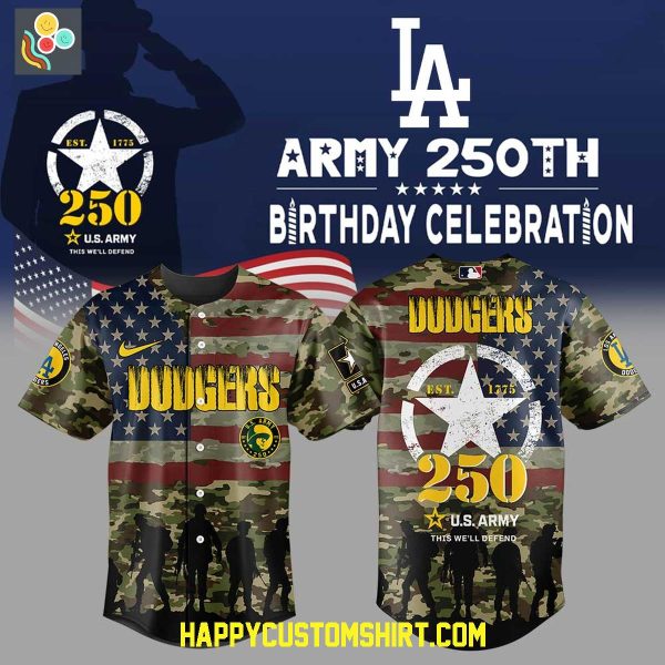 Los Angeles Dodgers U.S. Army 250th Anniversary Celebration Baseball Jersey