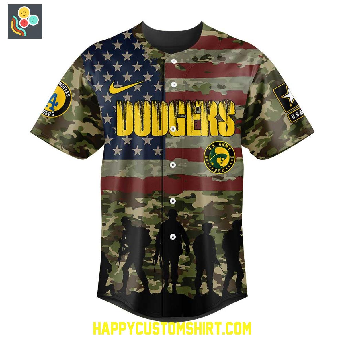 Los Angeles Dodgers U.S. Army 250th Anniversary Celebration Baseball Jersey Los Angeles Dodgers U.S. Army 250th Anniversary Celebration Baseball Jersey
