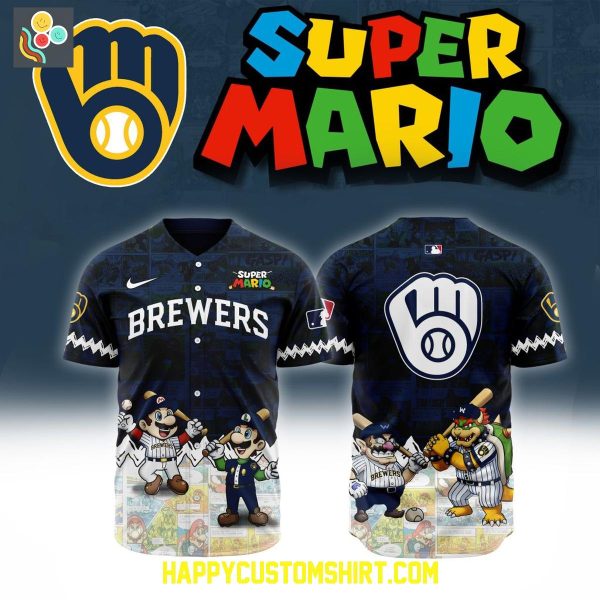 Milwaukee Brewers MLB Mix Super Mario 2025 Baseball Jersey