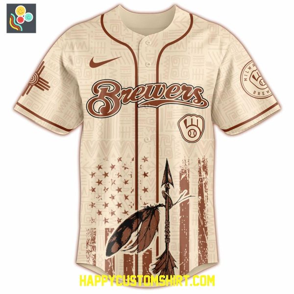 Milwaukee Brewers Mix Native American Heritage Month 2025 Baseball Jersey