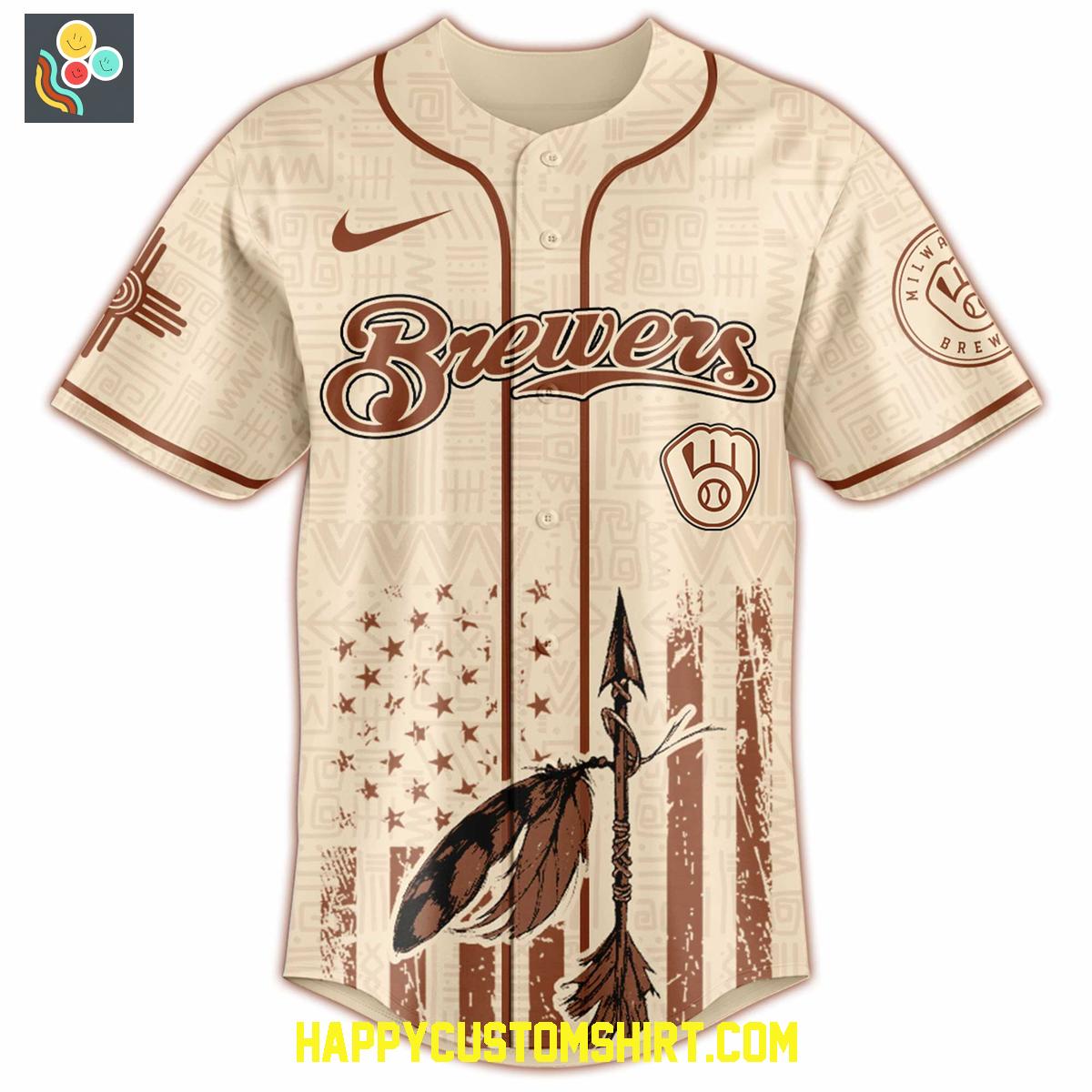 Milwaukee Brewers Mix Native American Heritage Month 2025 Baseball Jersey Milwaukee Brewers Mix Native American Heritage Month 2025 Baseball Jersey