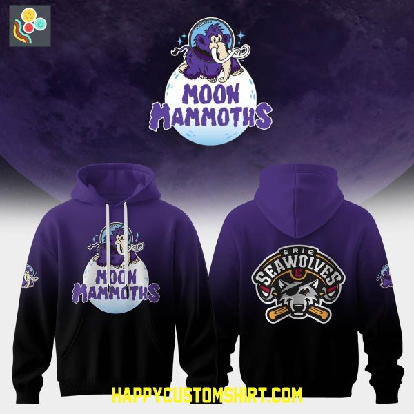 Moon Mammoths Erie Seawolves Purple Black Hoodie Shirt