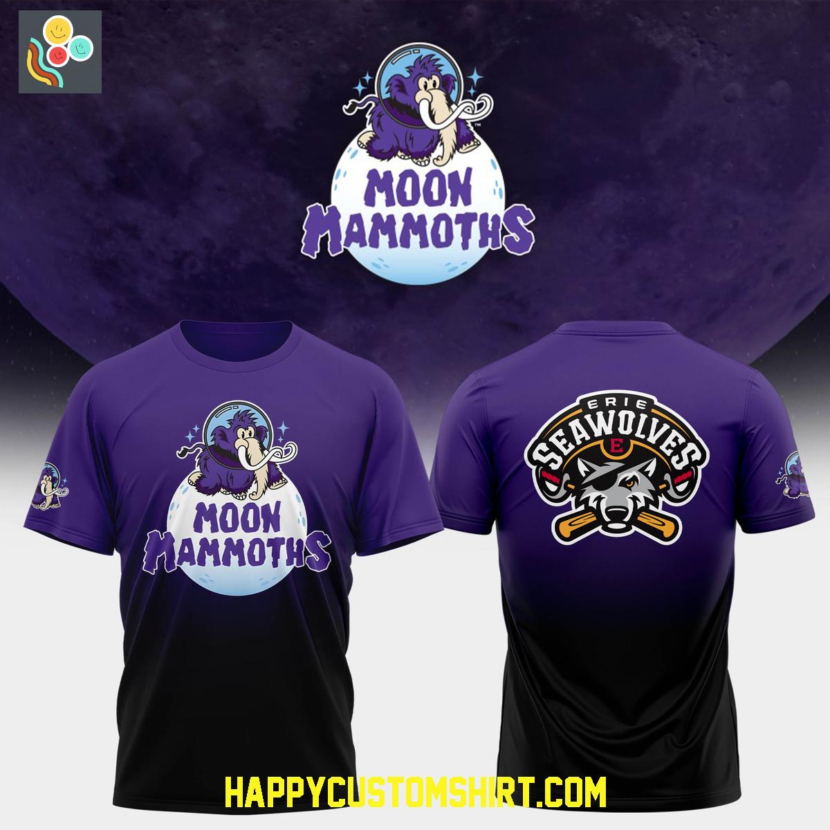 Moon Mammoths Erie Seawolves Purple Black Hoodie Shirt Moon Mammoths Erie Seawolves Purple Black Hoodie Shirt