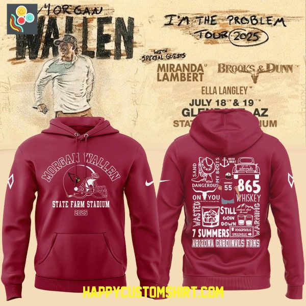 Morgan Wallen x Arizona Cardinals Tour 2025 Hoodie Shirt