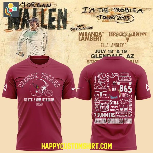 Morgan Wallen x Arizona Cardinals Tour 2025 Hoodie Shirt