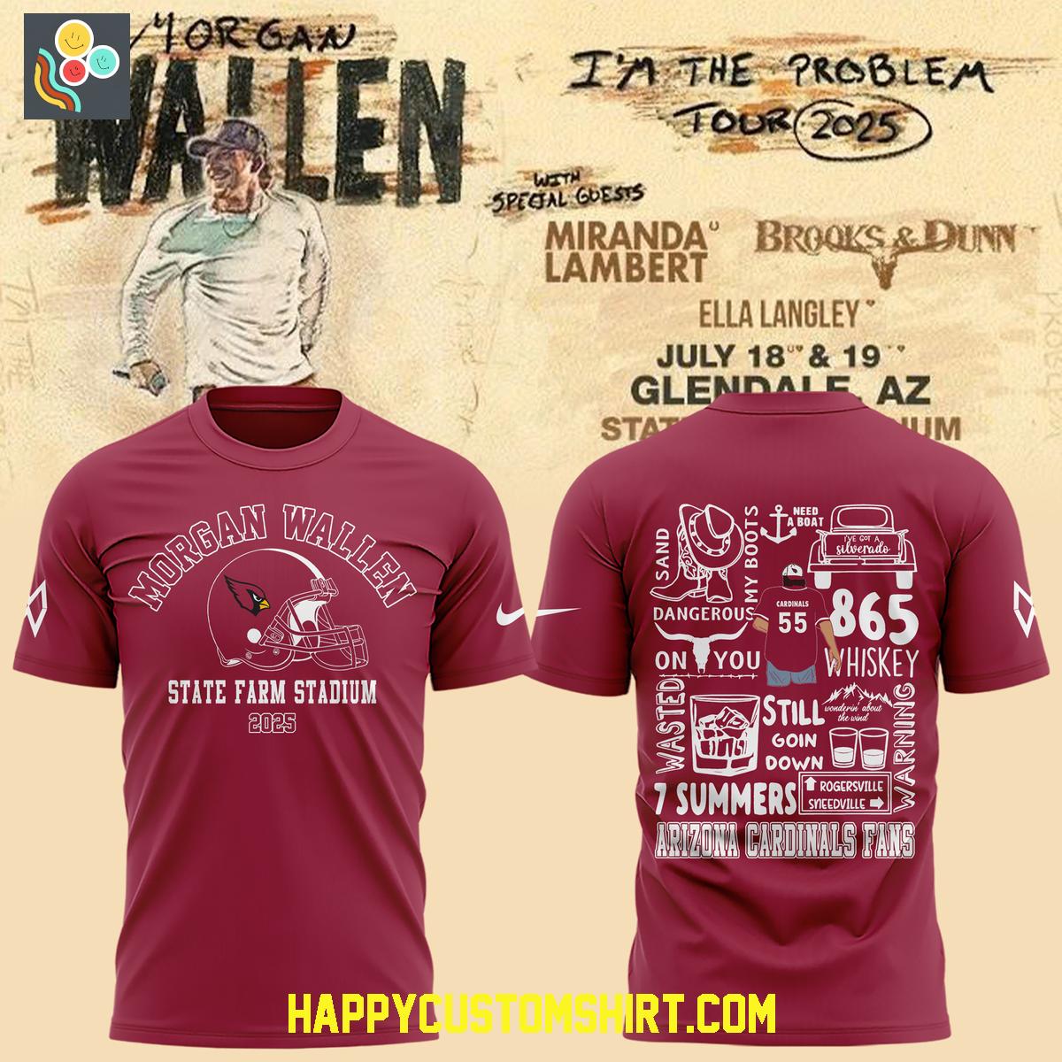 Morgan Wallen x Arizona Cardinals Tour 2025 Hoodie Shirt Morgan Wallen x Arizona Cardinals Tour 2025 Hoodie Shirt
