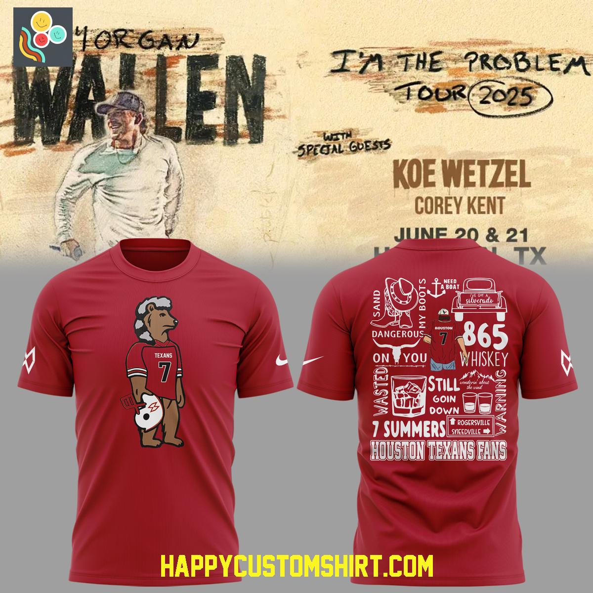 Morgan Wallen x Houston Texans I'm The Problem Tour 2025 Hoodie T Shirt Morgan Wallen x Houston Texans I'm The Problem Tour 2025 Hoodie T Shirt